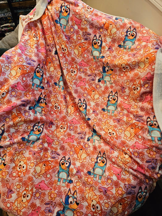 Preorder: pink flower heeler 50x60 blanket