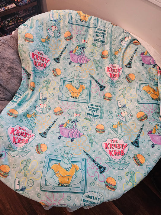 Preorder: cartoon squid 50x60 blanket