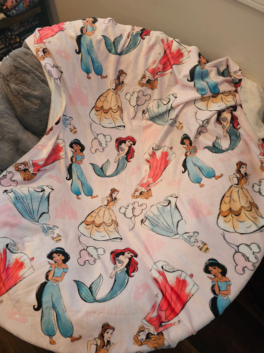 Preorder: watercolor princess 50x60 blanket
