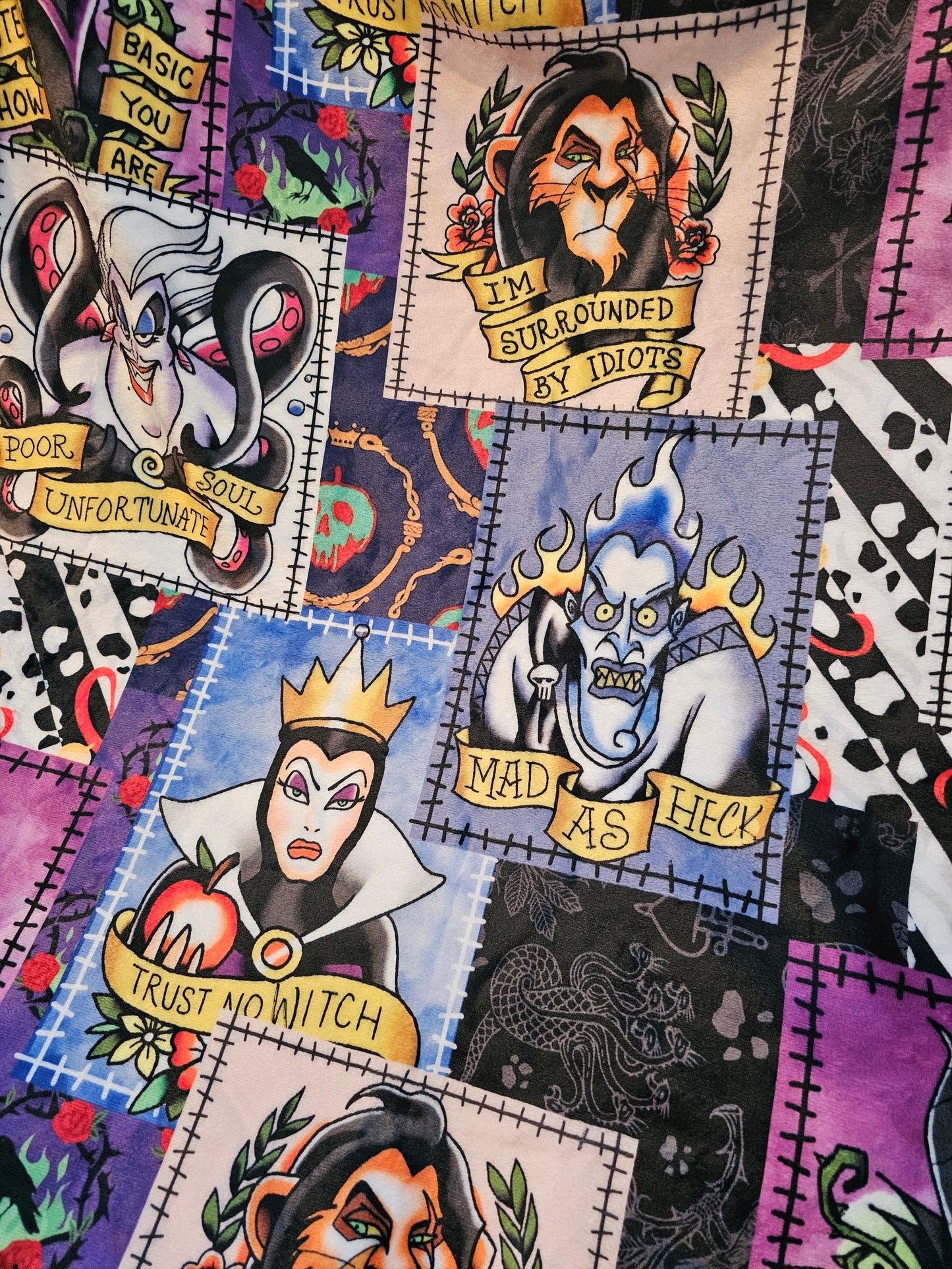 Preorder: patchwork villians 50x60 blanket