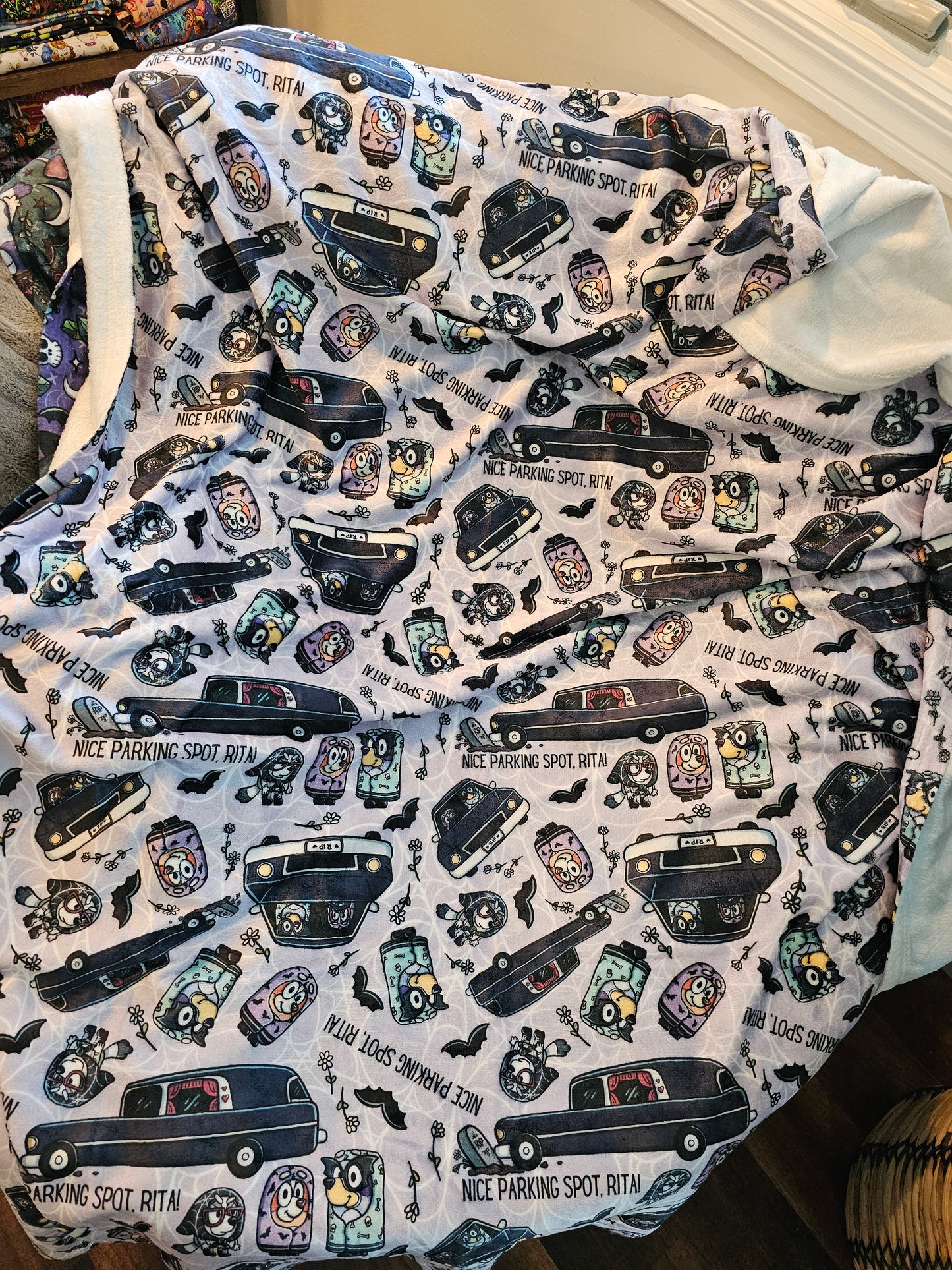 Preorder: spooky grannies heeler 50x60 blanket