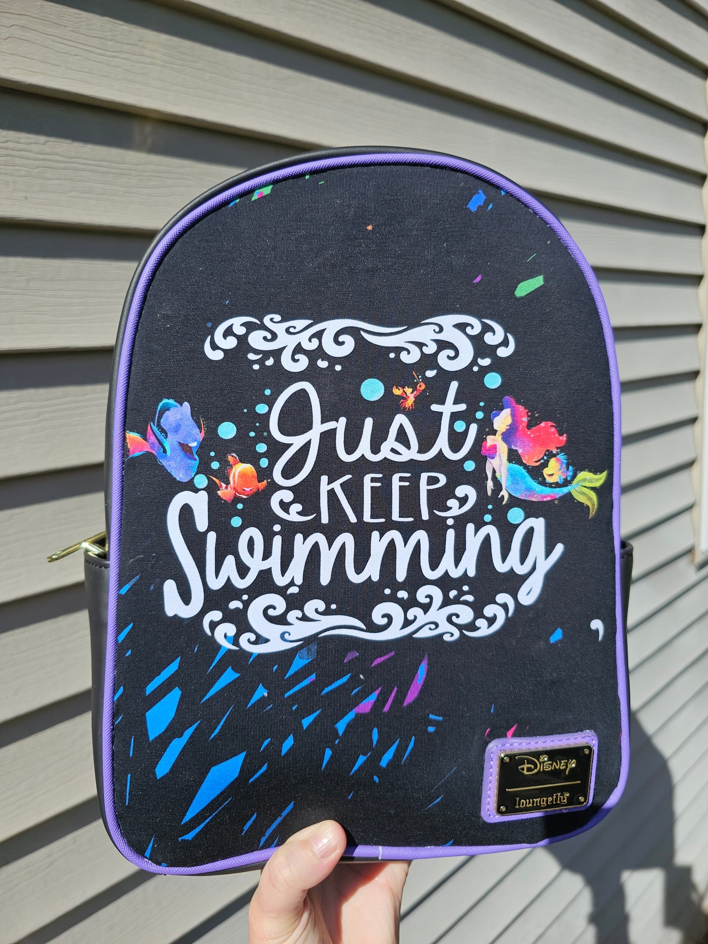 Just keep swimming custom mini backpack