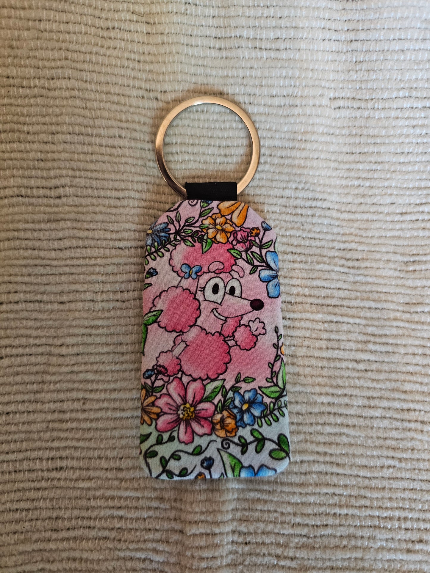 Poodle fabric keychain