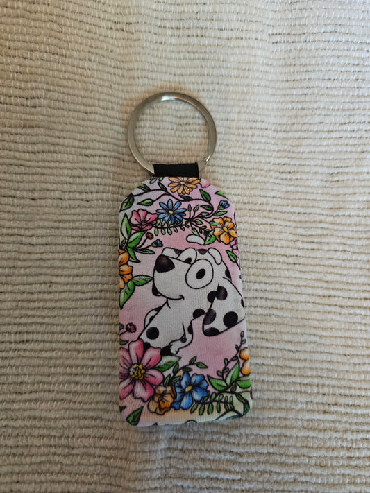 Spotted dog fabric keychain