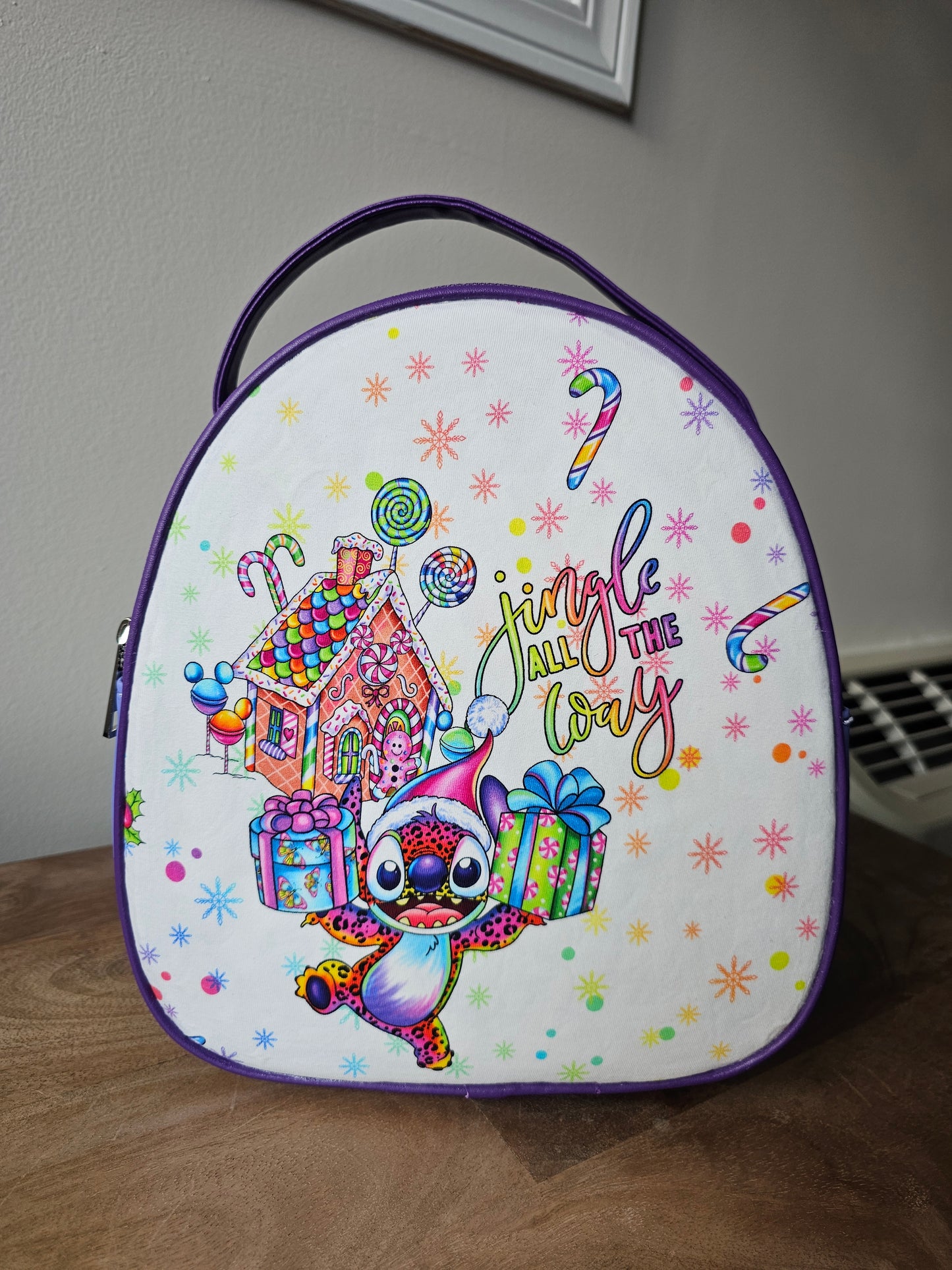 Custom fabric jingle all the way mini backpack