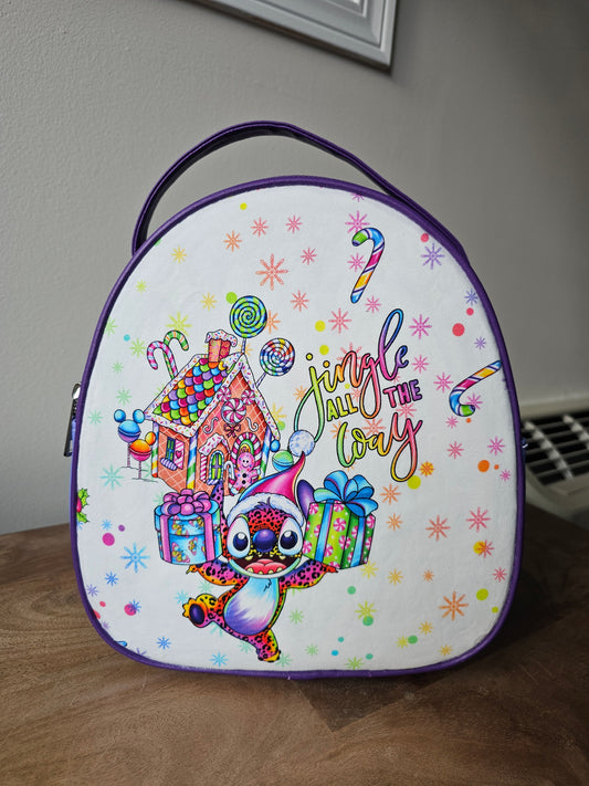 Custom fabric jingle all the way mini backpack