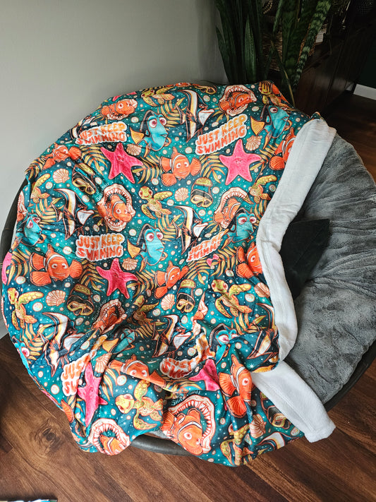 Preorder: just keep swimming 50x60 blanket
