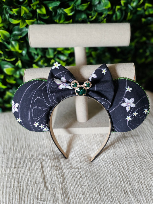 Orange blossom ear headband with charm