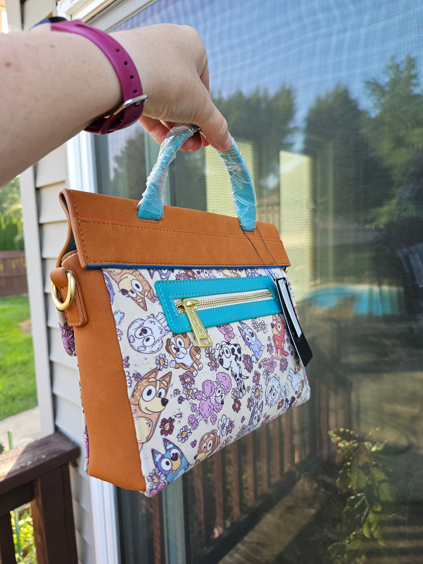 Custom flower heeler crossbody bag