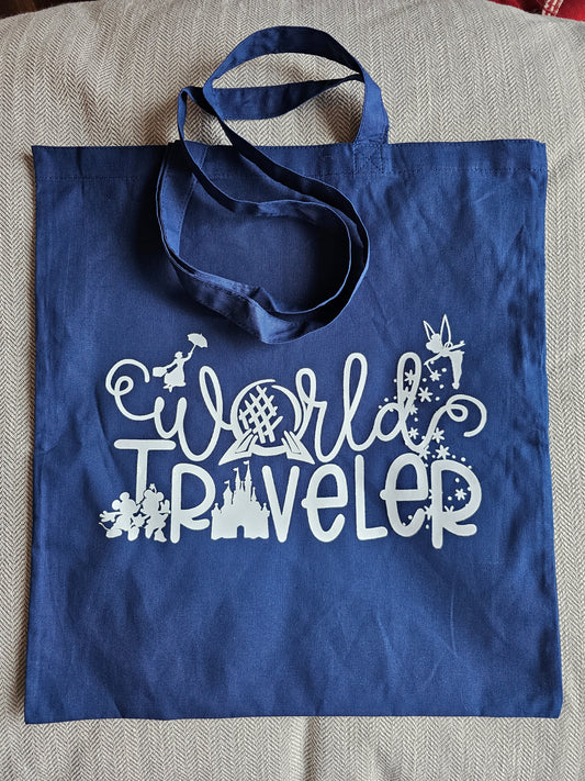 World traveler canvas tote