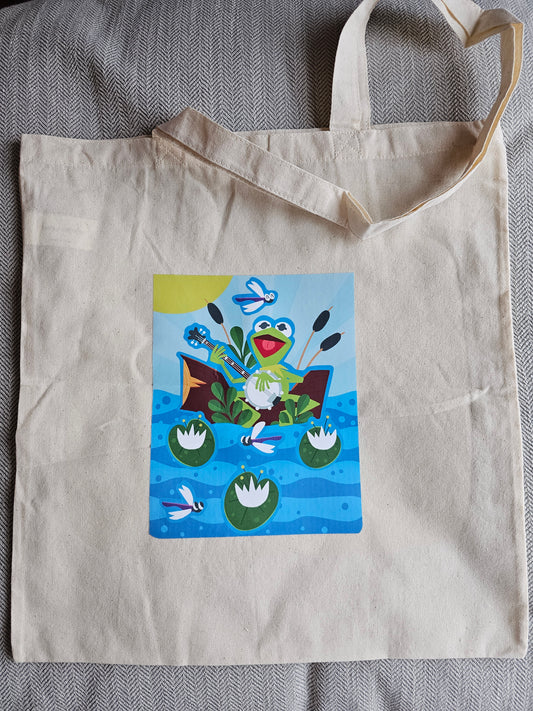 Frog canvas tote