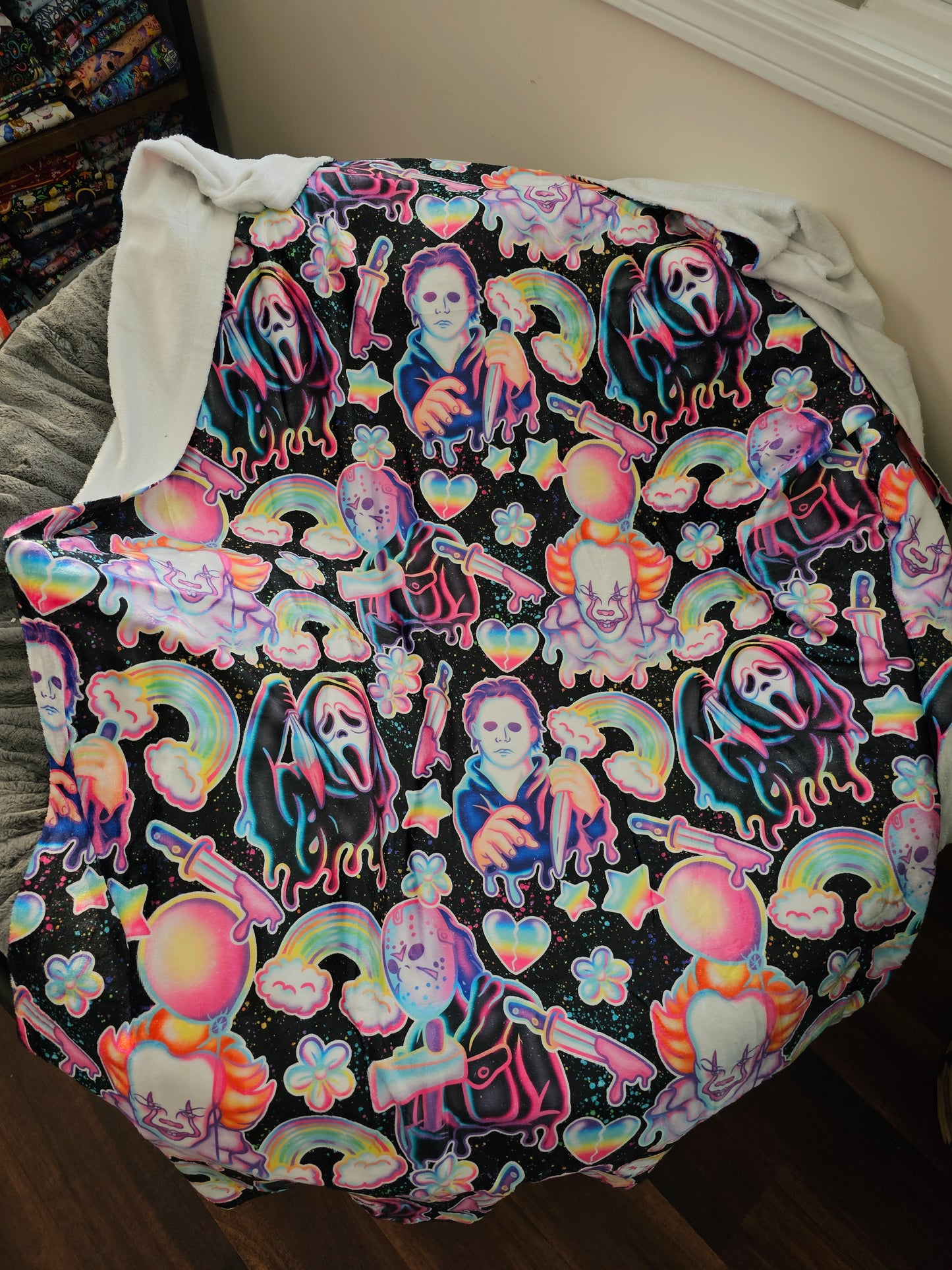 Preorder: rainbow horror 50x60 blanket