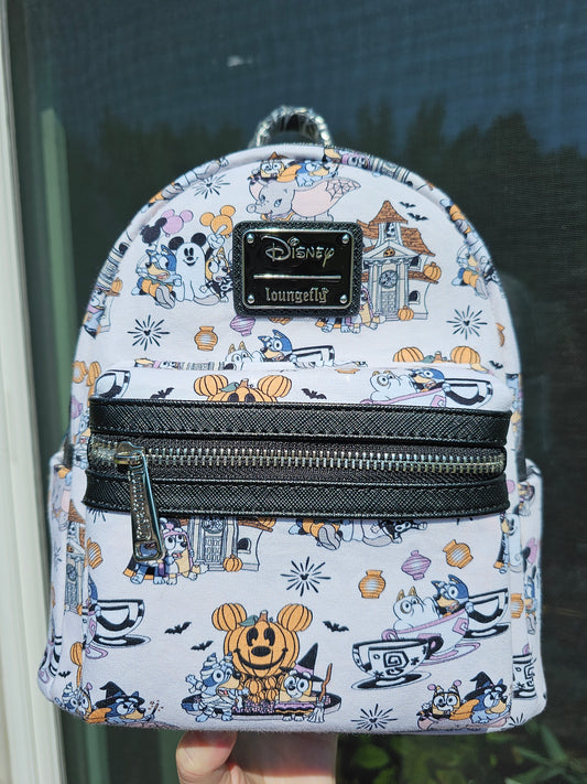 Heeler at Halloween Parks custom mini backpack