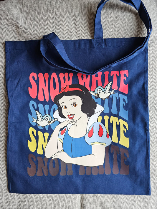 Snow white canvas tote