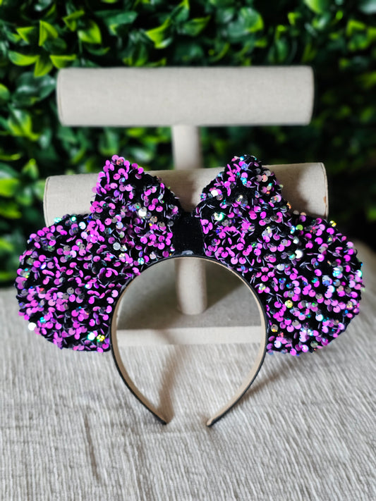 Purple sequins headband