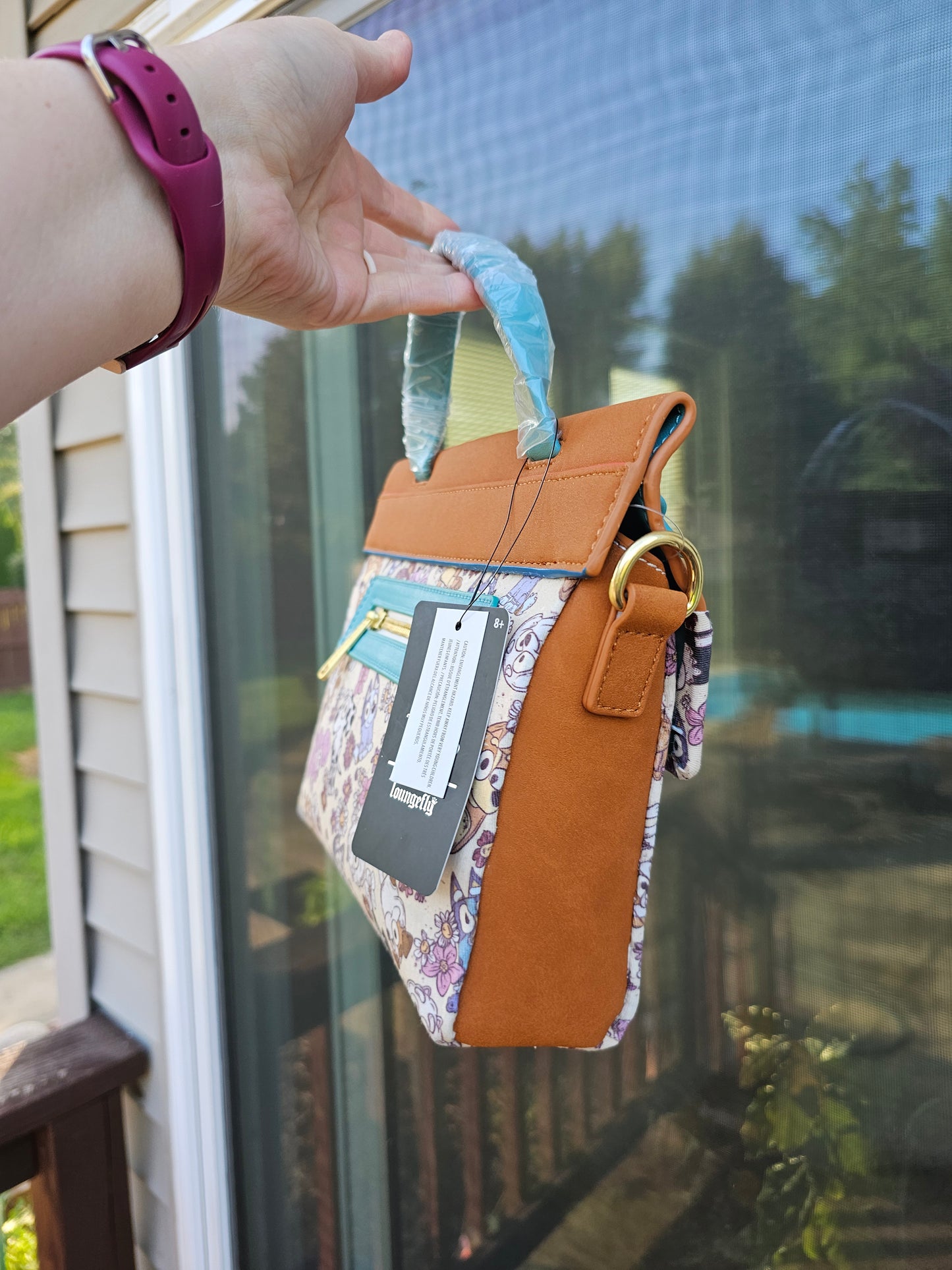 Custom flower heeler crossbody bag